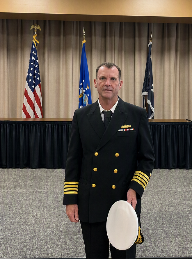 Dean Mierau in his U.S. Navy dress uniform